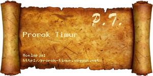 Prorok Timur névjegykártya